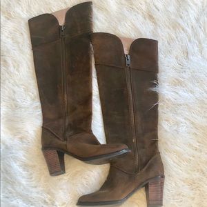 Anthropologie Farylrobin Distressed Suede Boots
